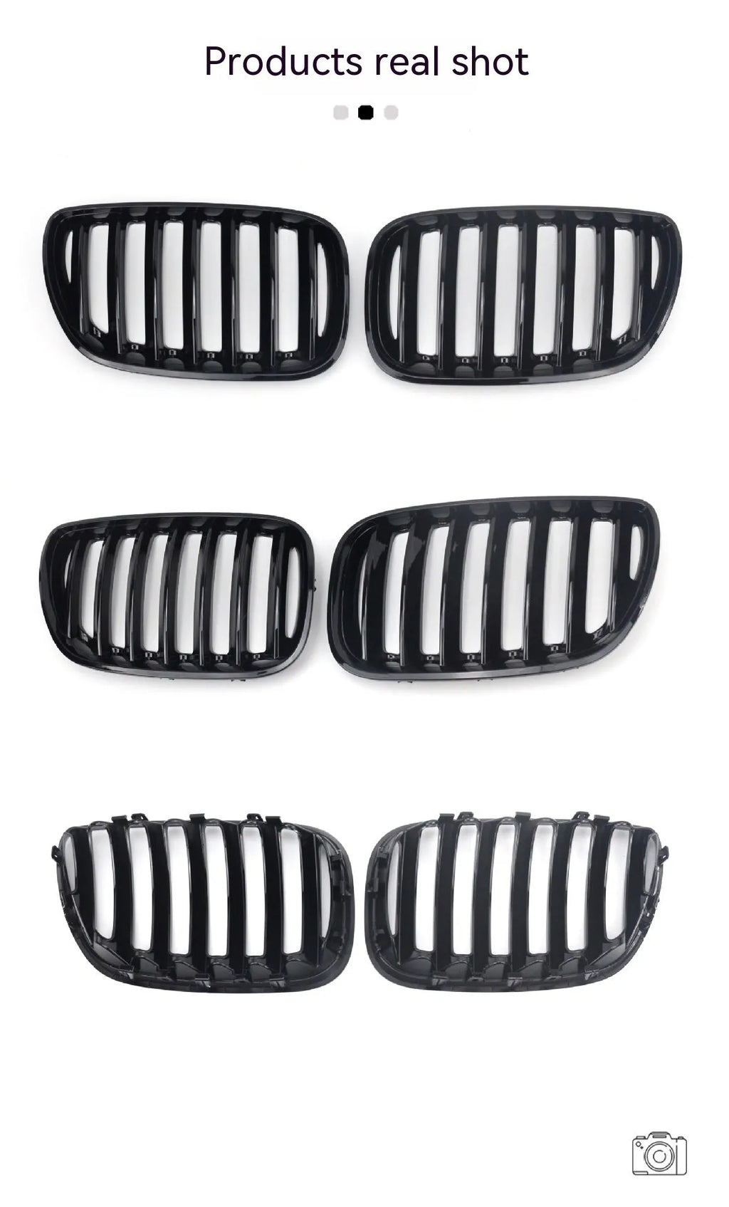 Bright black medium mesh grilles for BMW X5 E53 204 middle positions
