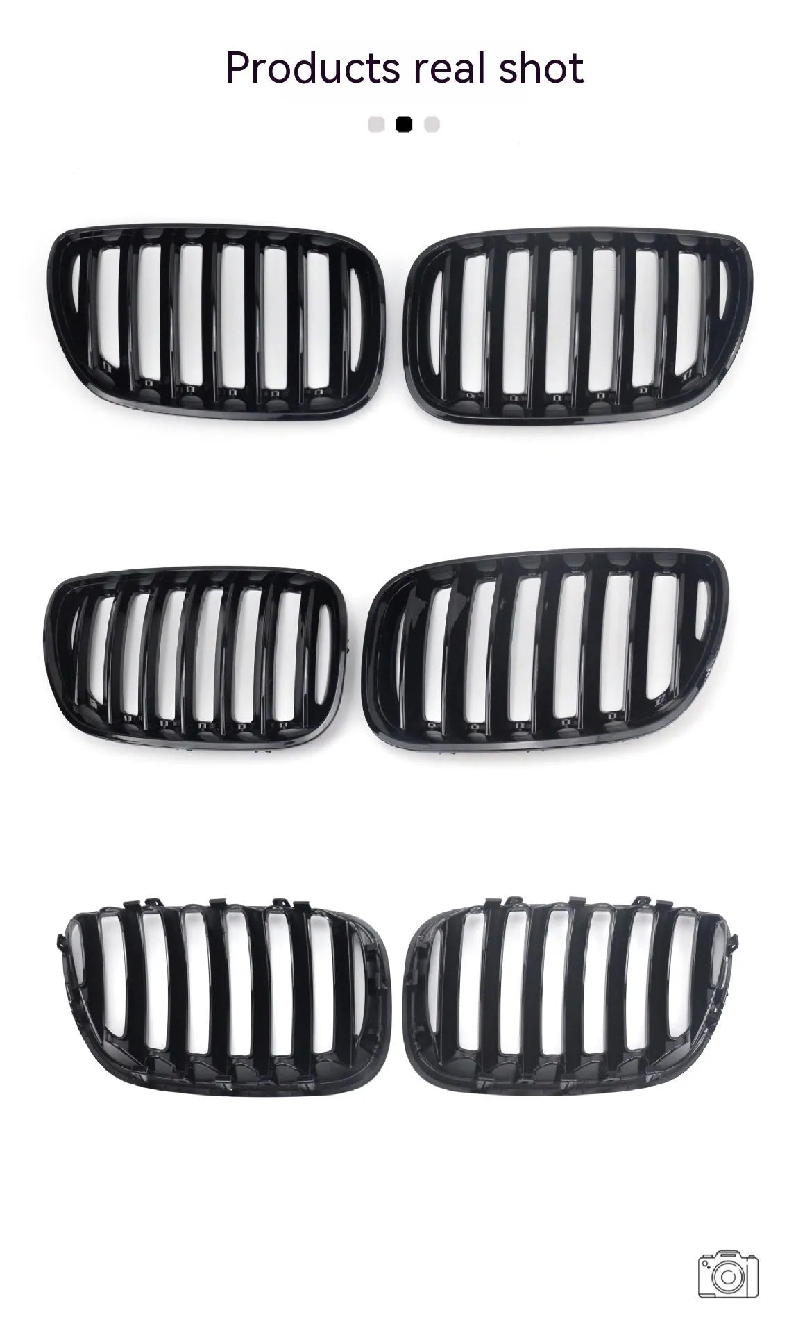 Bright black medium mesh grilles for BMW X5 E53 204 middle positions