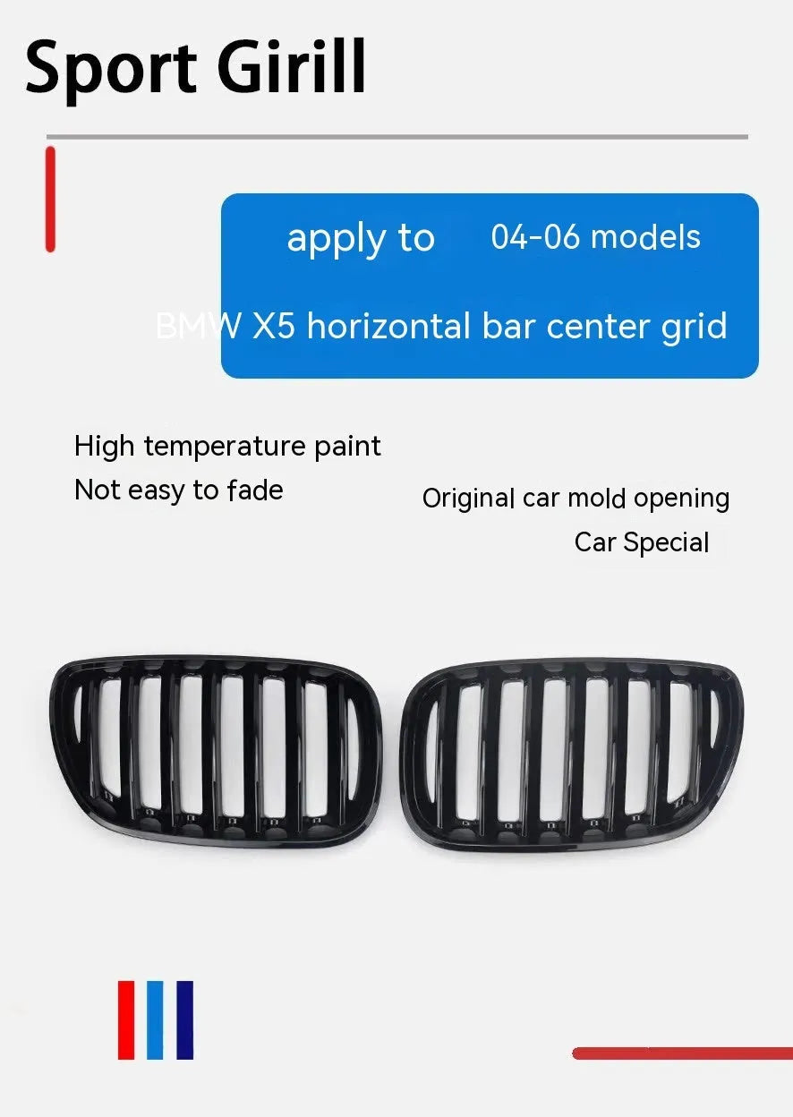 Bright black medium mesh grilles for BMW X5 E53 204 middle positions