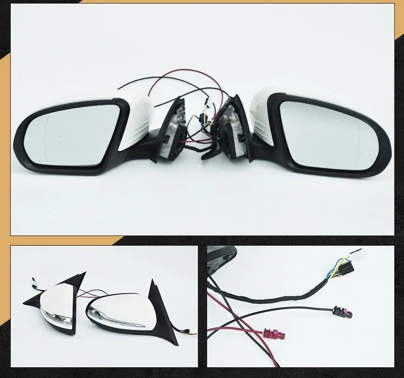 Mercedes-Benz W205 C-Class rearview mirror assembly replacement part in ABS plastic.