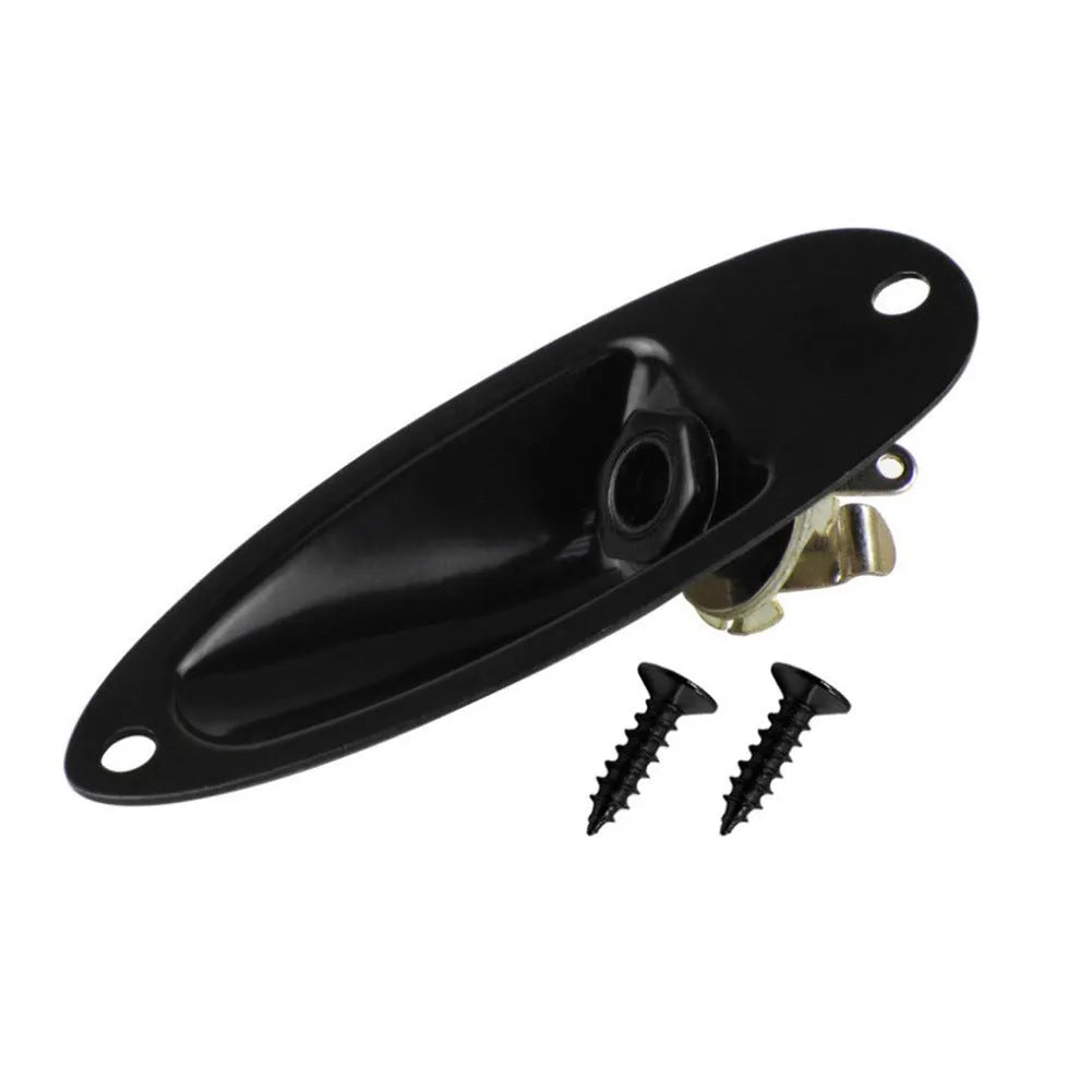 Black and silver alloy electric guitar output jack socket replacement part