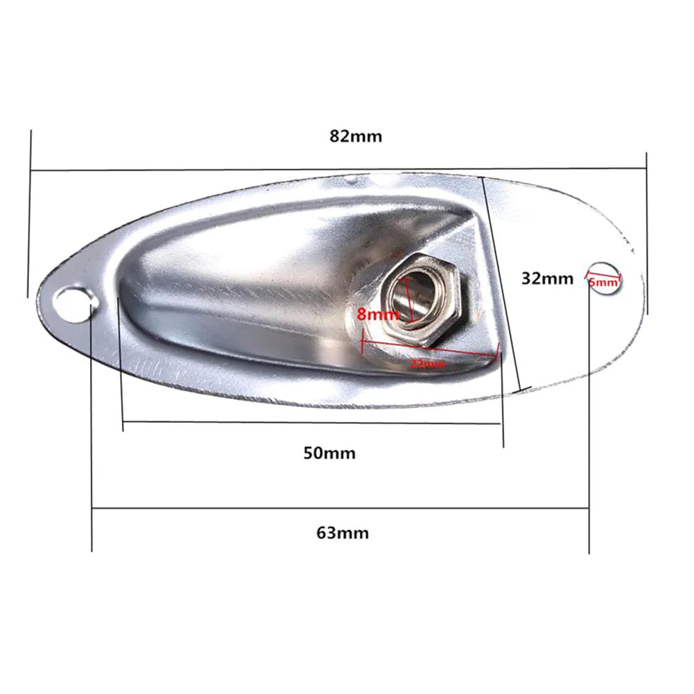 Black and silver alloy electric guitar output jack socket replacement part