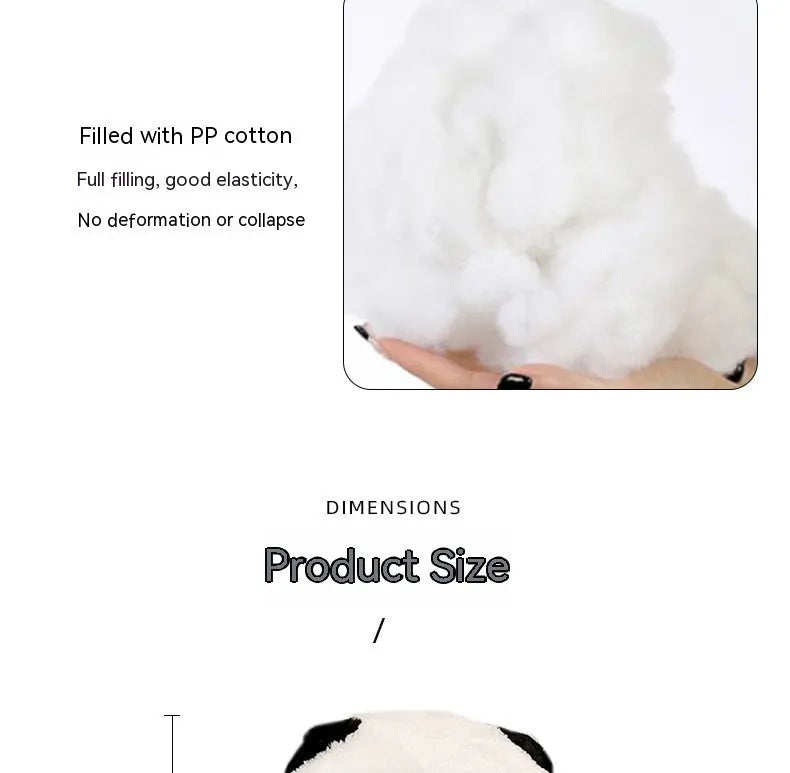 Cartoon panda pattern car cushion with plush cover on vehicle seat