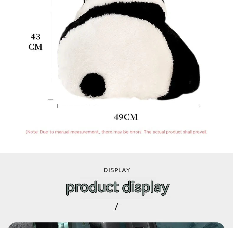 Cartoon panda pattern car cushion with plush cover on vehicle seat