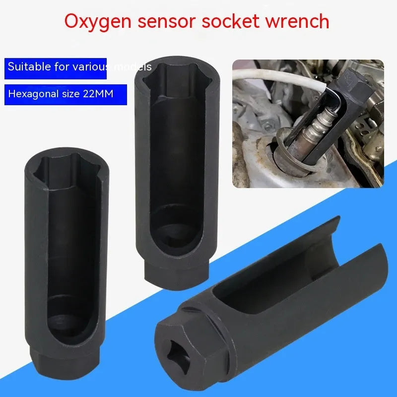 Black chromium vanadium steel oxygen sensor sleeve for 22mm sensors.