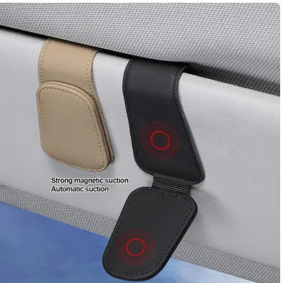 PU leather car sunglasses holder clip for universal glasses storage in four colour options
