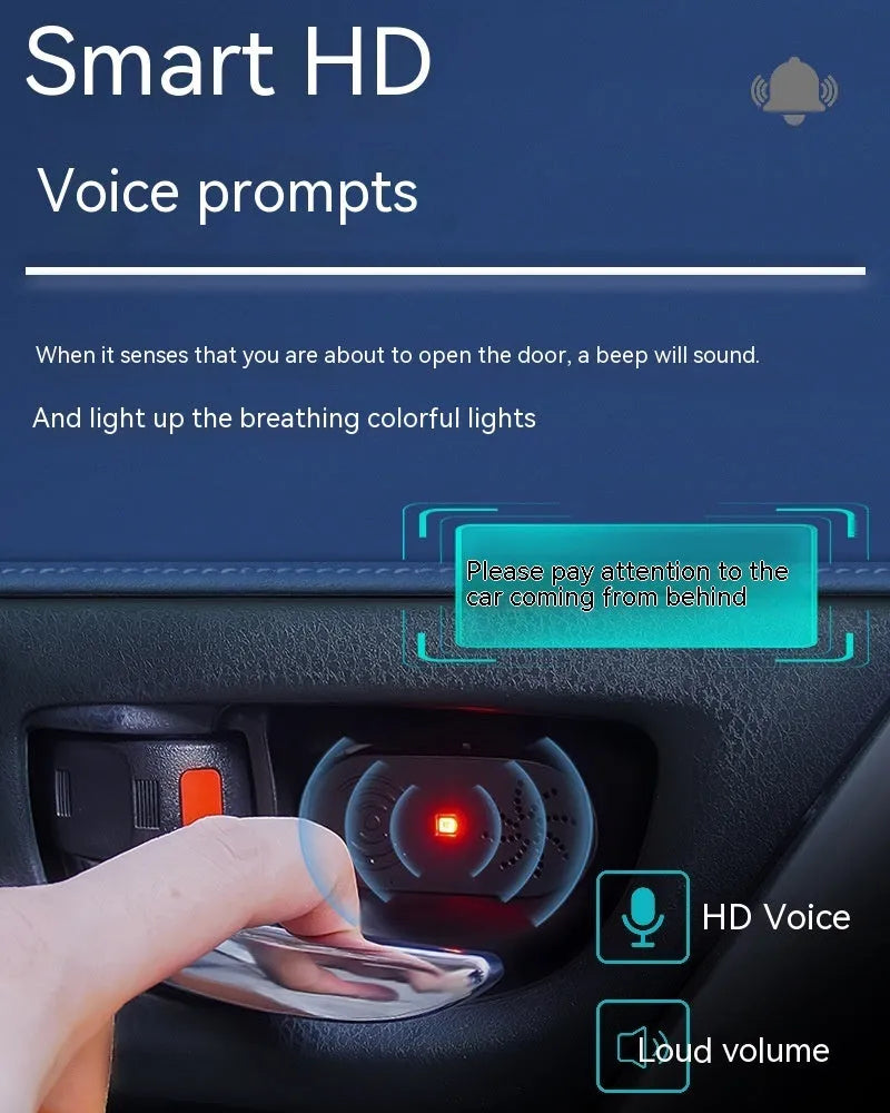 Black car door reminder with infrared sensor for vehicle safety