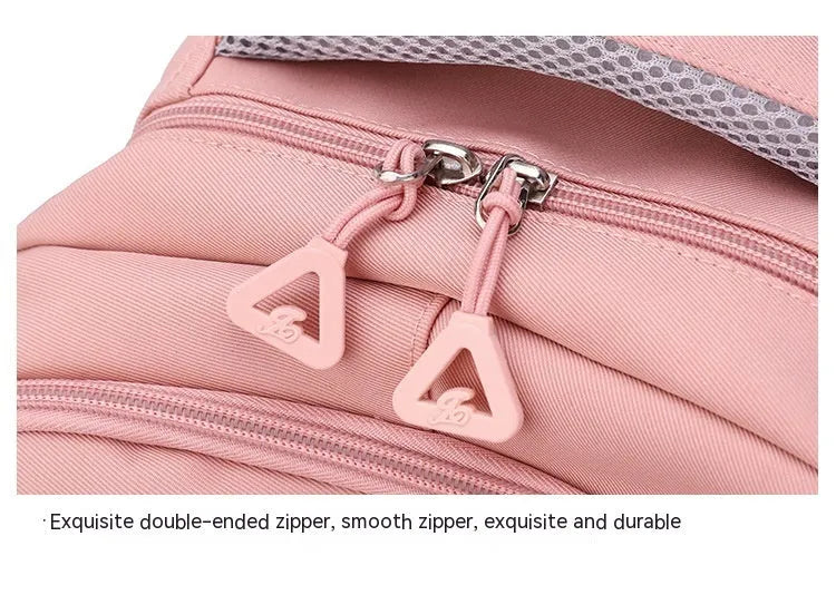 Oxford cloth schoolbag for primary school girls solid colour blue black light gray purple pink