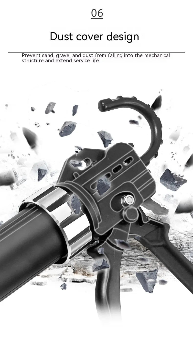 Aluminium alloy automatic glass glue gun with 13-bearing structure for silicone sealants