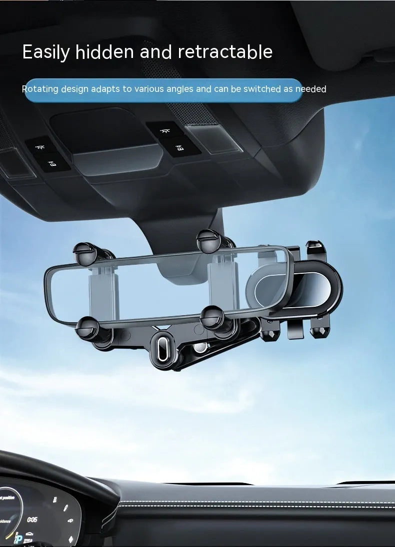 ABS automobile rear view mirror bracket with folding rod mechanism for universal vehicle installation