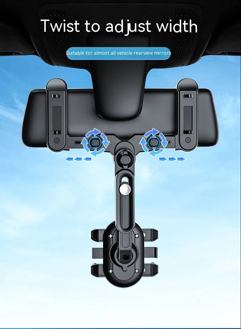 ABS automobile rear view mirror bracket with folding rod mechanism for universal vehicle installation