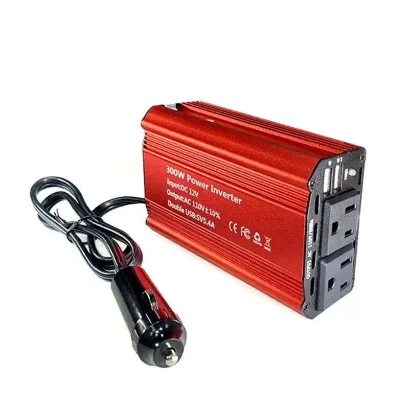 Modified wave car inverter 300W aluminium alloy shell FM300X with 5V USB output, 125 x 80 x 46mm