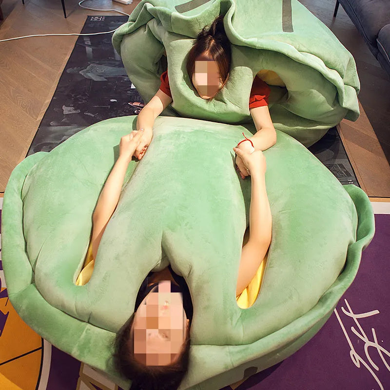 Oversized turtle shell plush pillow sleeping bag in short plush with PP cotton filling, 60cm to 130cm and 1.5 m sizes