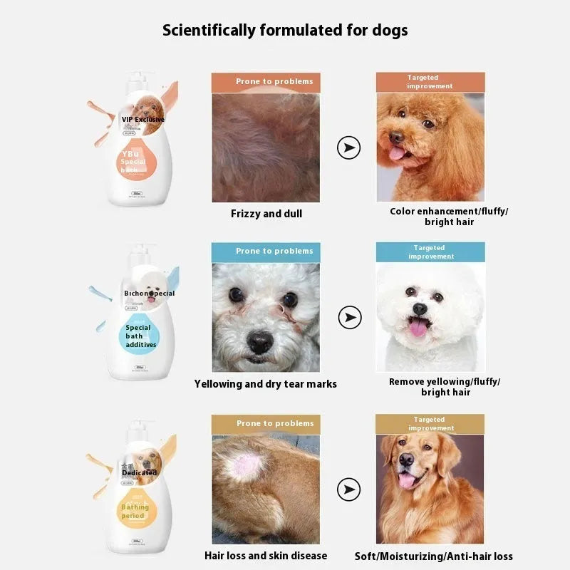 Gel pet shampoo for cat or dog bath with body deodorization, 200-500ml bottle