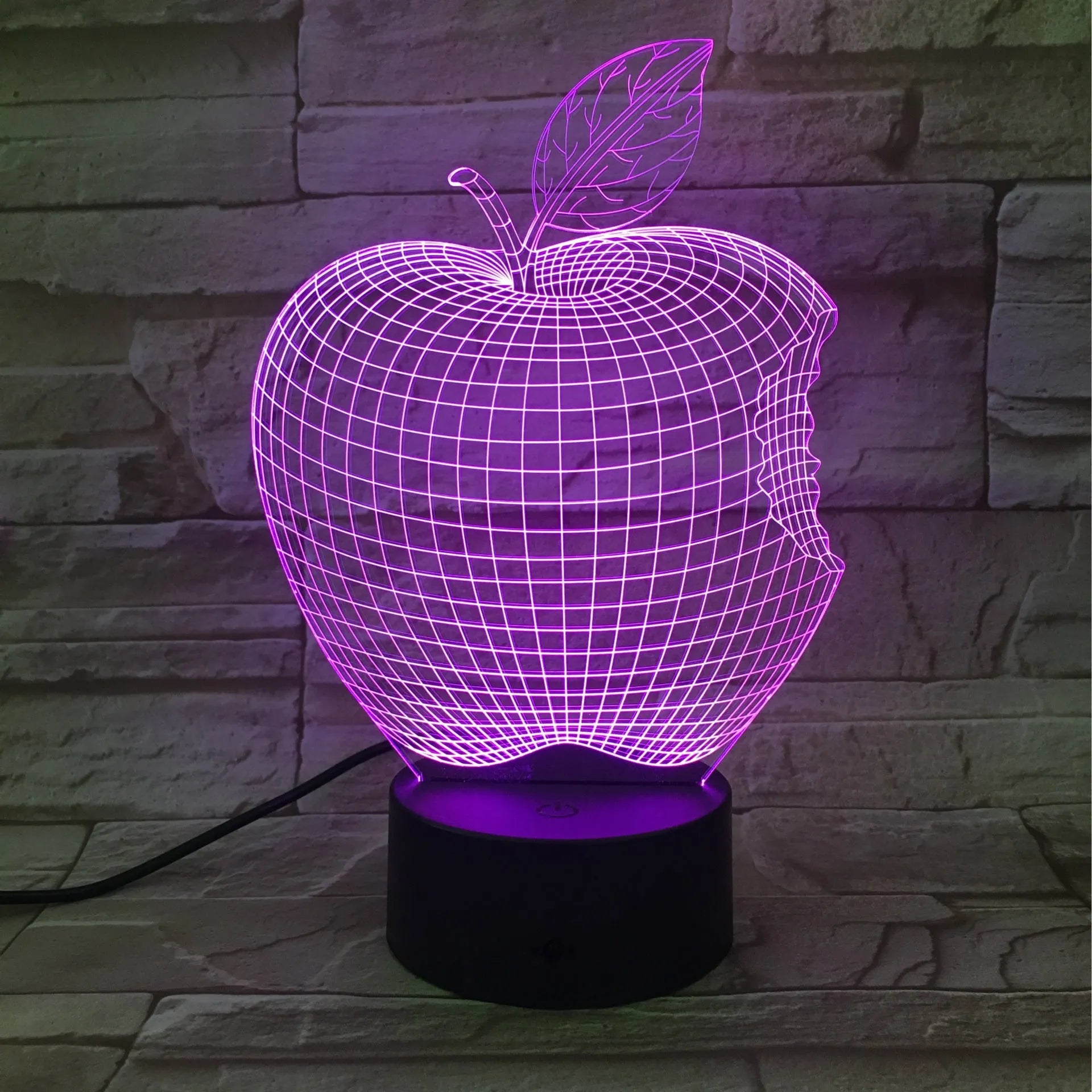 3D fruit colourful night light with acrylic shade and touch control for seven colour changing LED illumination