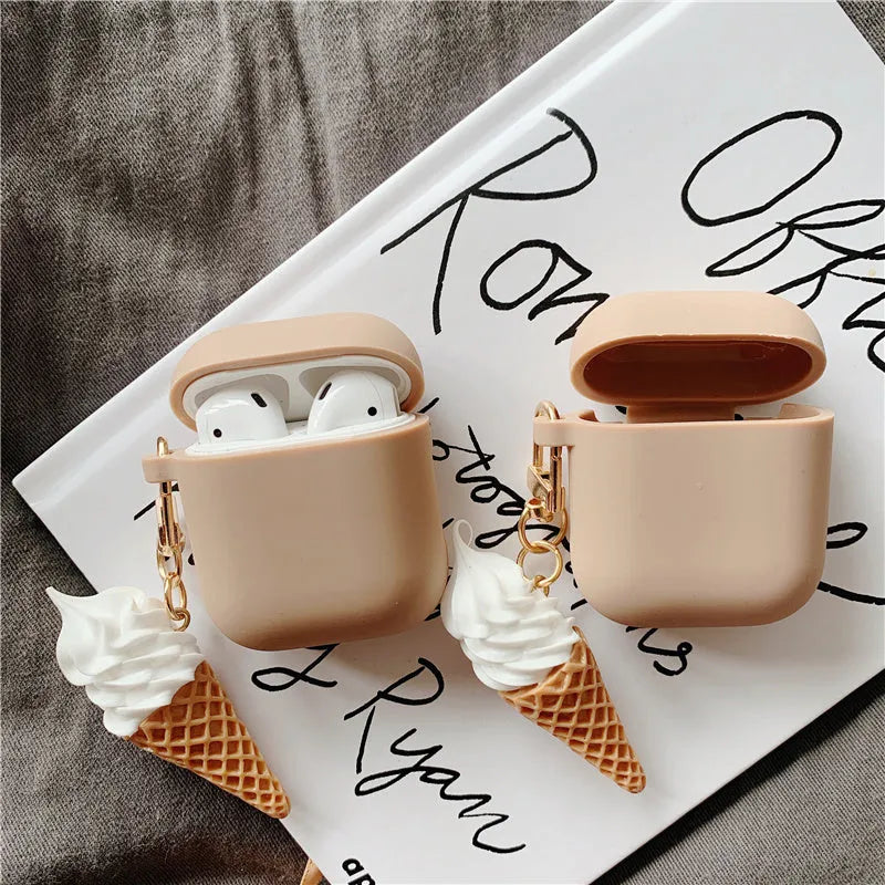 AirPods 2 silicone protective case in ice cream cylinder design with multiple colour options