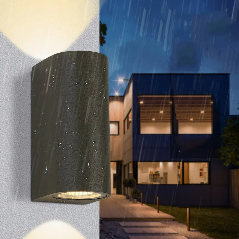 Villa outdoor LED waterproof wall lamp square 5W single head warm white