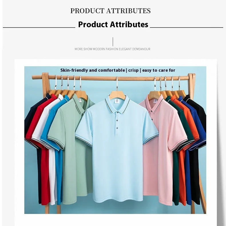 Short-sleeved asymmetric polo shirt for beauticians in pea green, shown on a hanger.