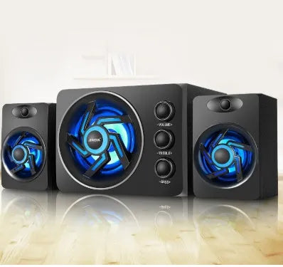 SADA D-209 Mini Bluetooth Speaker – small wooden computer speaker with 2.1 channels, black colour option