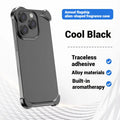 Translucent aluminium alloy phone case with laser finish in black, fitting iPhone 14 Pro