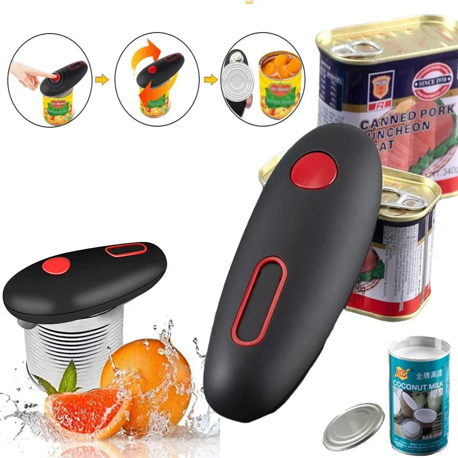 Automatic electric can opener with one-touch operation, compact design, and premium materials for effortless kitchen convenience.