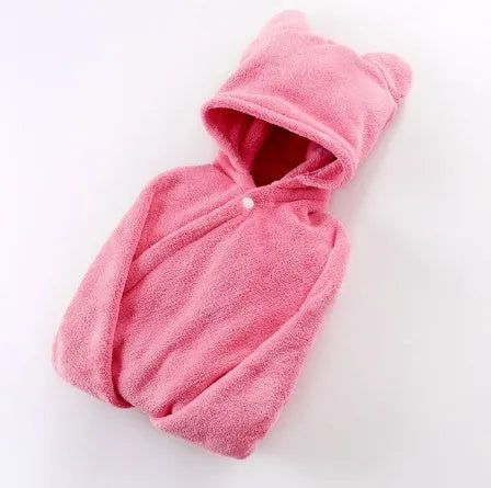 Cotton baby care hooded bath towel Tado muslin 65x110cm in blue, high water absorption multifunction blanket