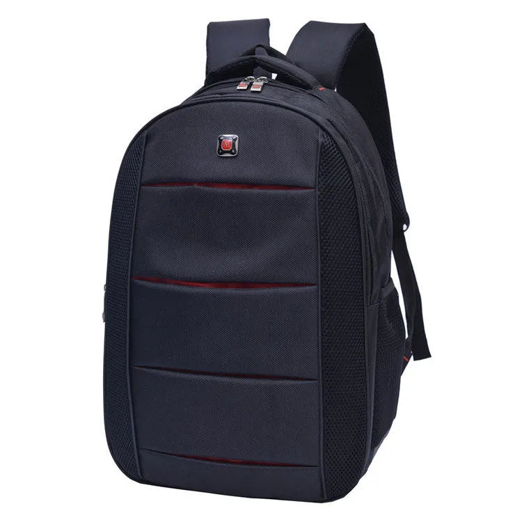 Nylon travel backpack in Black for men and women with laptop compartment
