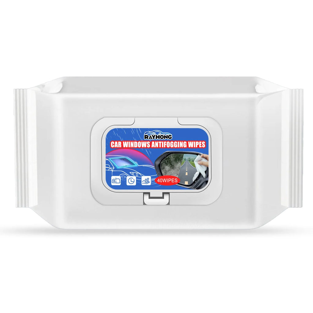 Pack of 40 car anti-fog rain wipes for windscreen cleaning and visibility.