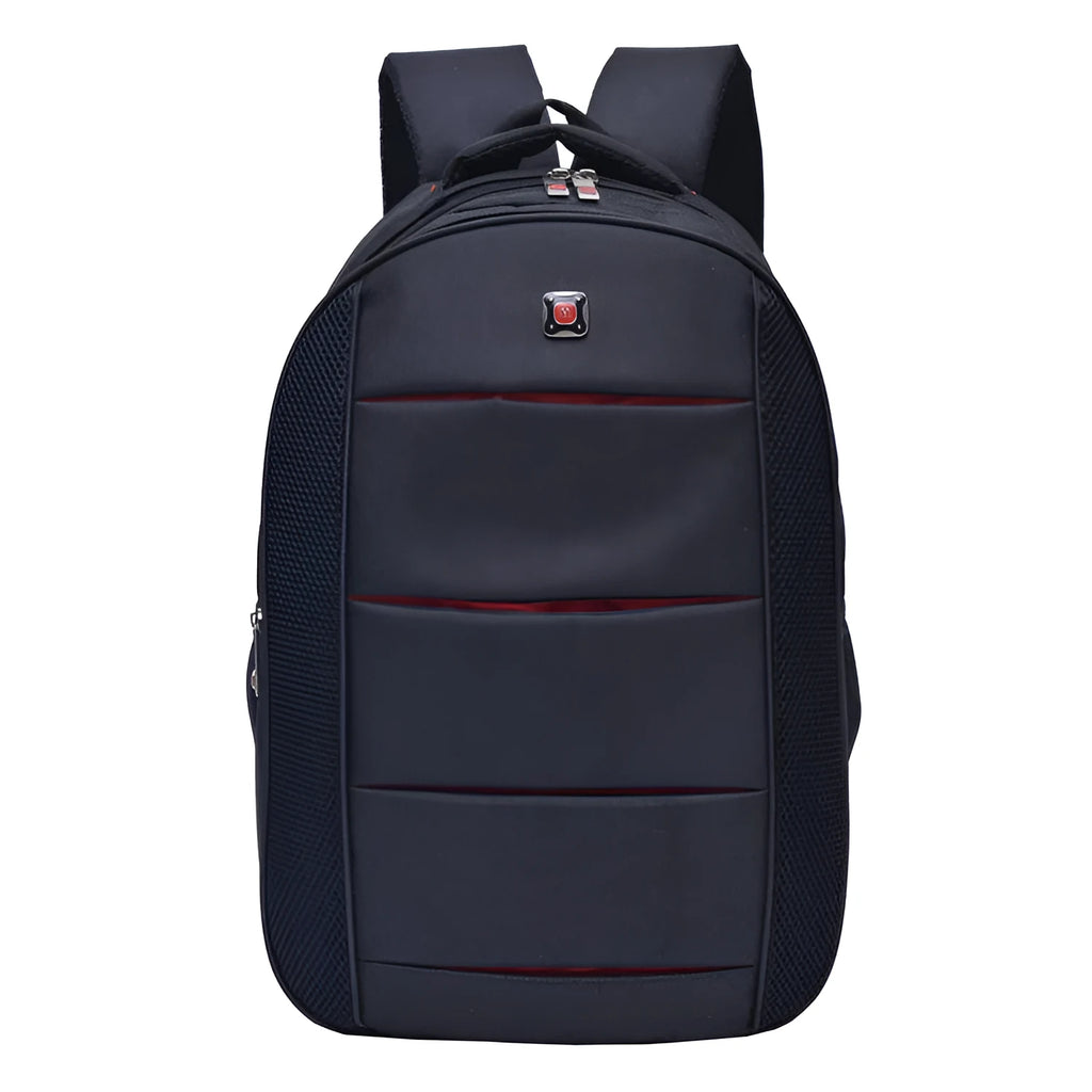 Nylon travel backpack in Black for men and women with laptop compartment