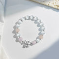 Lavender purple crystal bracelet with bow knot design measuring 10mm