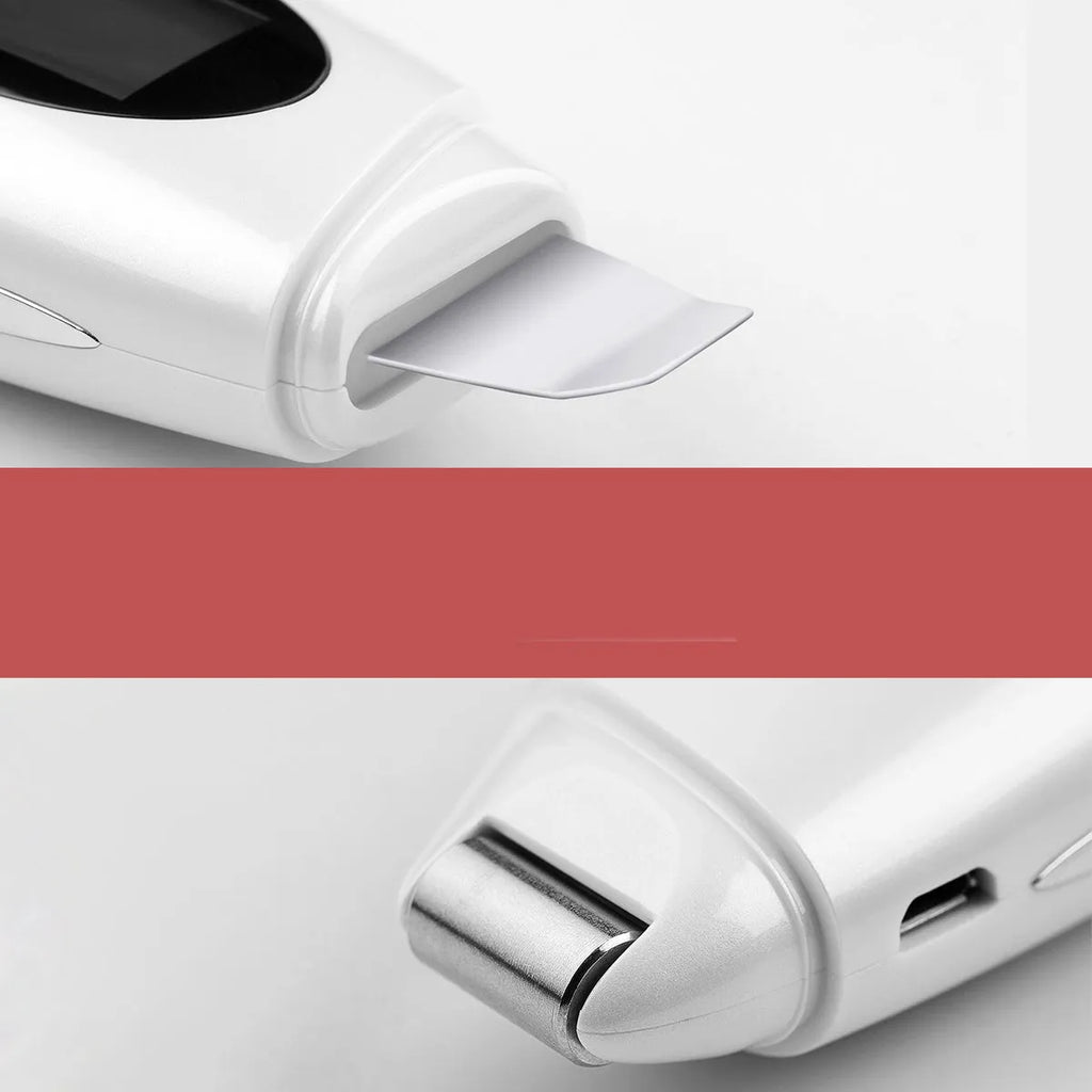 Ultrasonic beauty instrument star silver with adjustable vibration frequency and charging cable