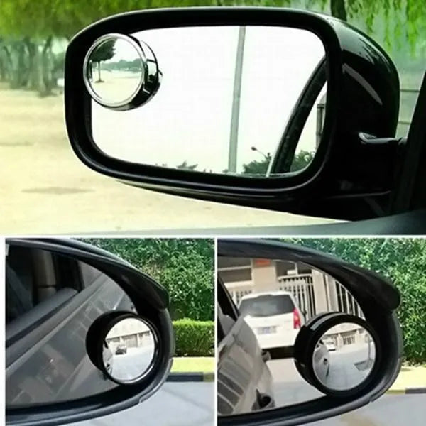 Car borderless small round convex mirror with 360 degree rotation for reversing blind spot safety