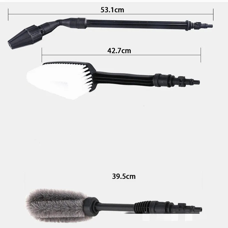 Automatic car washing rotating brush with engineering materials handle and three nozzle options