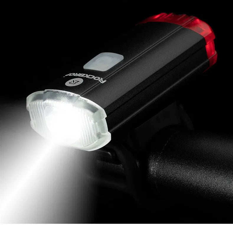 Black bicycle helmet light 100 lumens USB rechargeable with aluminium alloy shell