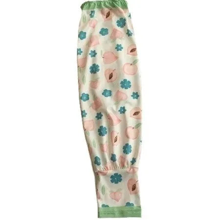 Ice silk printed UV protection oversleeve gloves with floral patterns and full elbow coverage