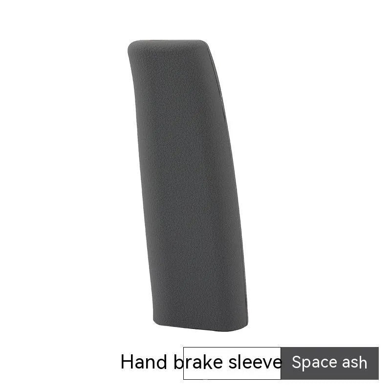 Universal 12 cm silicone handbrake sleeve in five colours: black, gray, beige, red, and blue.