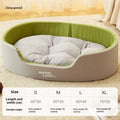 Four seasons universal cat bed in PP cotton, plush windproof nest, grey green washable option, sizes S to XL