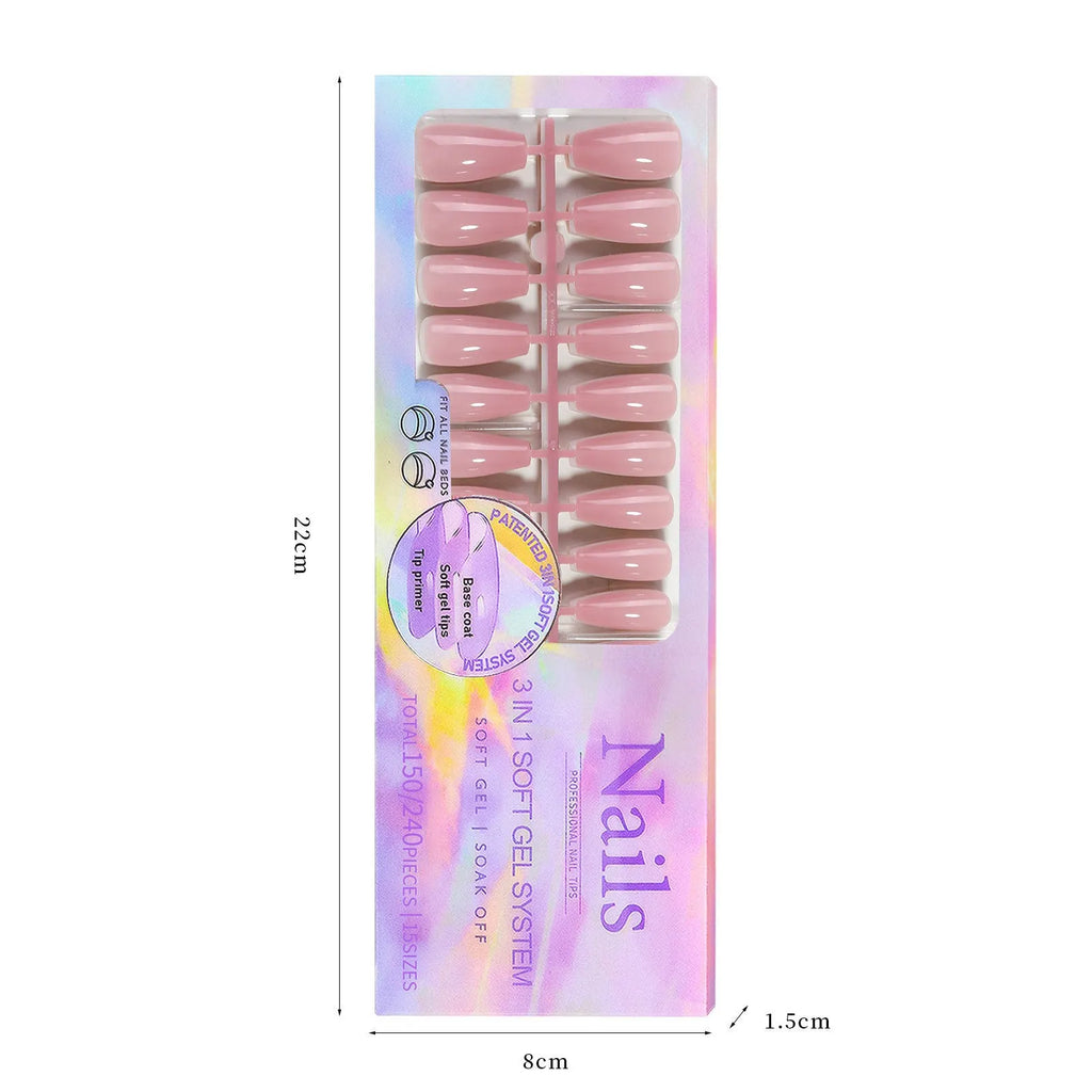 Box of nude-coloured seamless removable nail stickers for ladies, showing ultra-thin design.