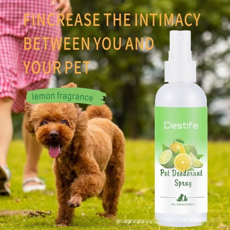 100ml lemon pet deodorant spray bottle for cats and dogs cleaning