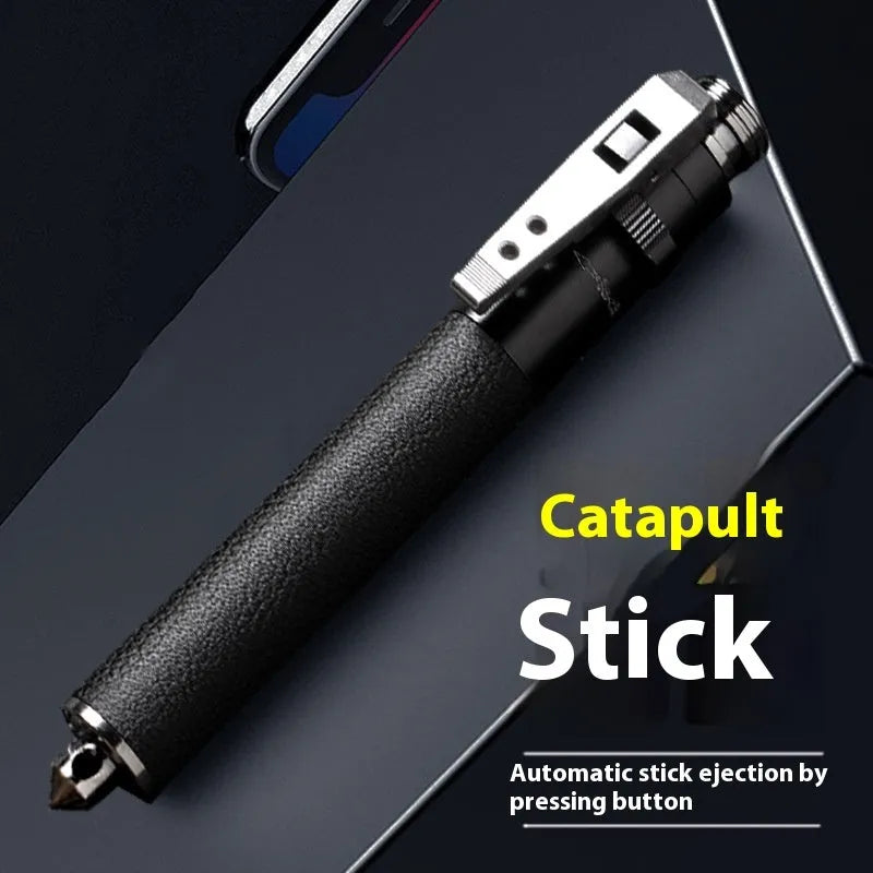 Titanium black automatic spring expandable aluminium alloy baton in three sizes