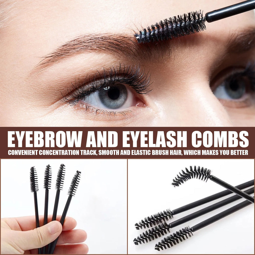 Eyebrow printing pen set with stencil, pencil, and brush in Black, Dark Brown, or Dark Gray, 3g.