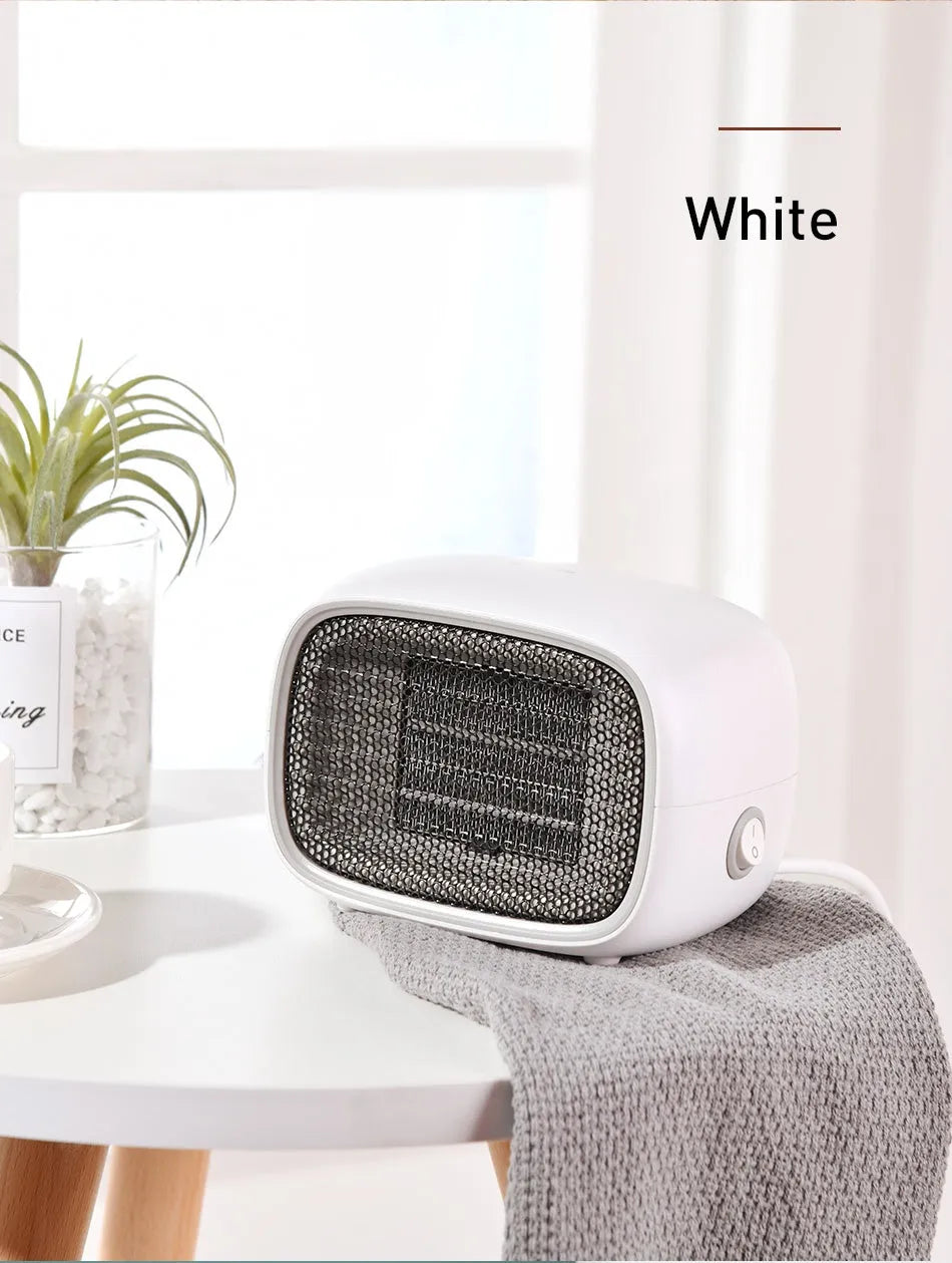 Mini PTC ceramic heater in green, white or yellow with dimensions 158x90x114mm