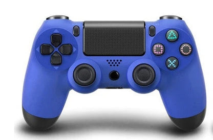 Wireless PlayStation 4 Controller in various color options, including purple, transparent red, grey camouflage, camo blue, and more.