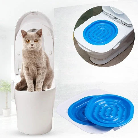 Cat toilet training system with modern design and lighting features for a convenient and mess-free bathroom experience