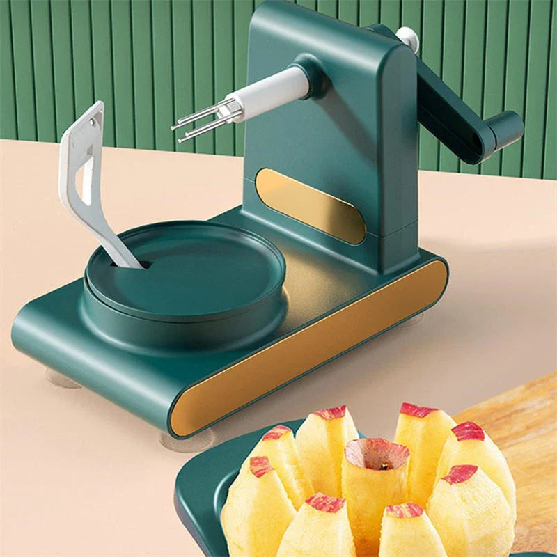 Premium hand-cranked vegetable peeler and slicer with suction base, for easy and efficient meal prep