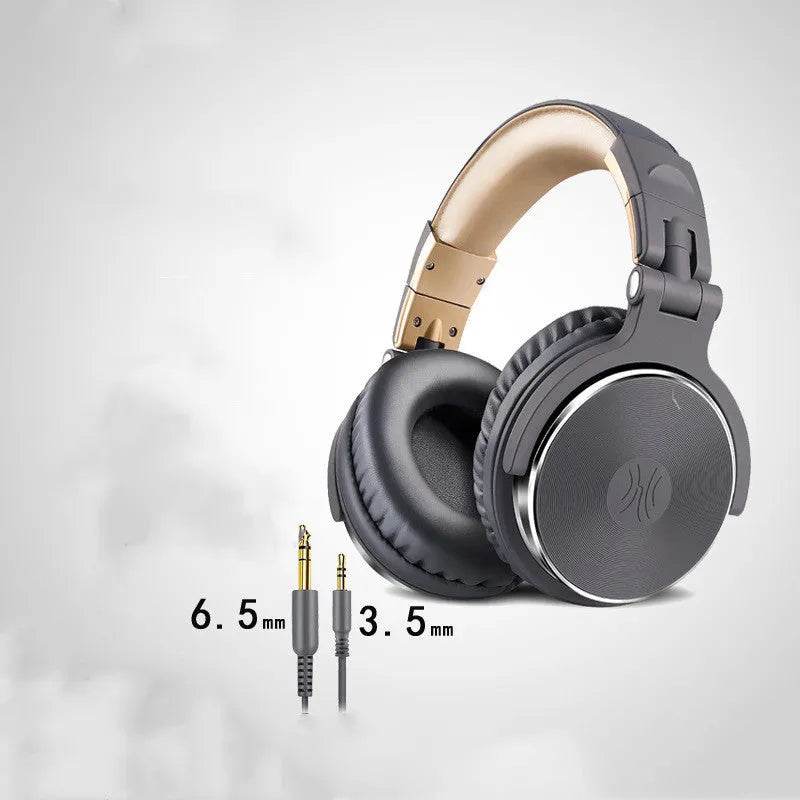 Wired stereo headset with microphone, 3.5mm/6.3mm plug, 50mm drivers, 3m cable, black colour