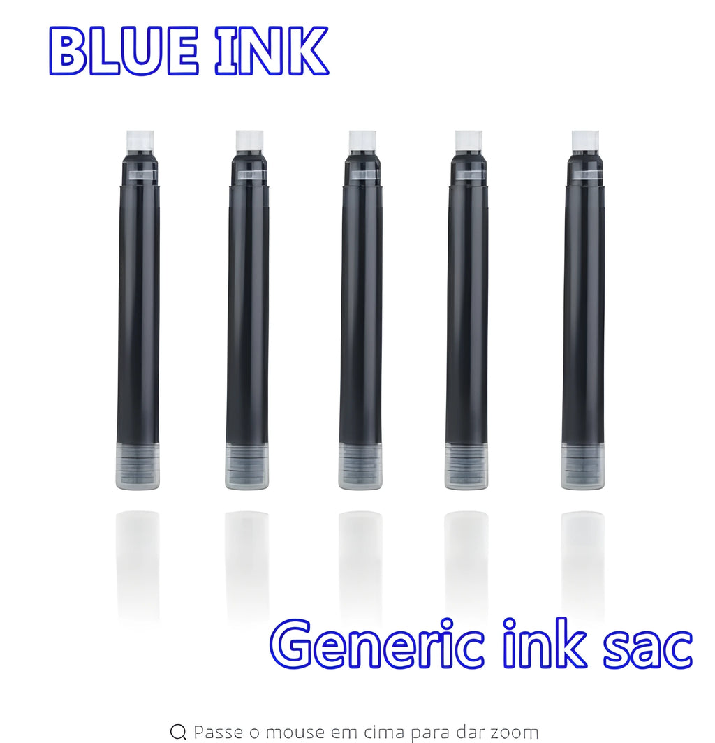 Steel ink sacs for fountain pen repair, pack of 10 pieces with piston mechanism