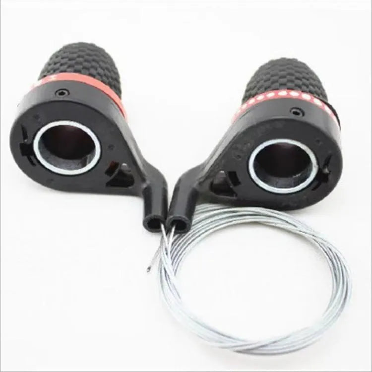 Black mountain bike shifting handle set with cables and grips for 22.2mm handlebars