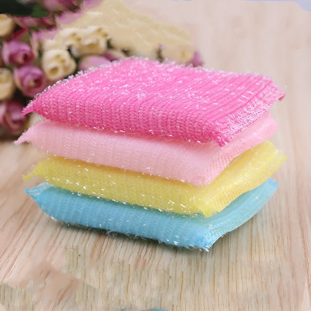 Pinstripe fabric dishwashing sponge mop in macaron mixed colours for wet and dry cleaning