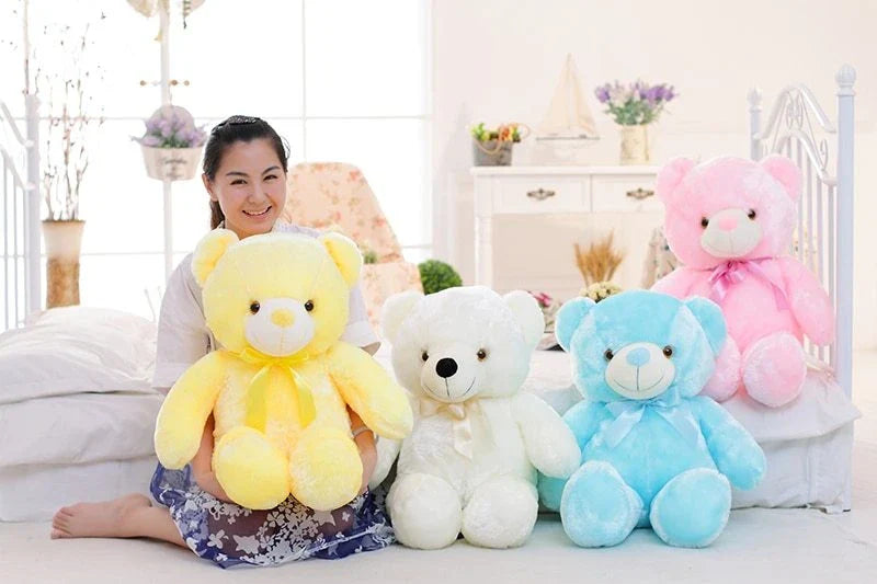 Illuminating Plush Teddy Bear with LED light display in various colors